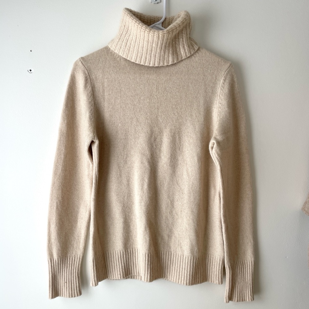 Cashmere Cream Turtleneck Sweater
